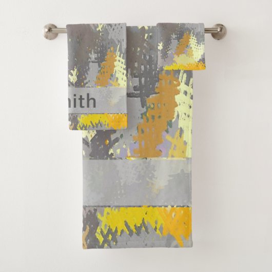 Gelb und Grau Badhandtuch Set (Insitu)