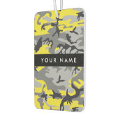Gelb und Grau Camouflage Ihr Name personalisieren Autolufterfrischer (Links)