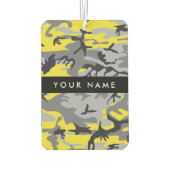 Gelb und Grau Camouflage Ihr Name personalisieren Autolufterfrischer (Rückseite)