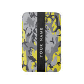 Gelb und Grau Camouflage Ihr Name personalisieren Badematte (Vorderseite Vertikal)