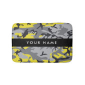 Gelb und Grau Camouflage Ihr Name personalisieren Badematte (Vorderseite)