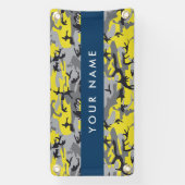 Gelb und Grau Camouflage Ihr Name personalisieren Banner (Vertikal)