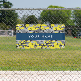 Gelb und Grau Camouflage Ihr Name personalisieren Banner