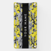 Gelb und Grau Camouflage Ihr Name personalisieren Banner (Vertikal)
