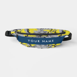 Gelb und Grau Camouflage Ihr Name personalisieren Bauchtasche