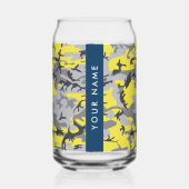 Gelb und Grau Camouflage Ihr Name personalisieren Dosenglas (Vorderseite)