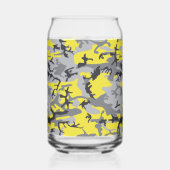 Gelb und Grau Camouflage Ihr Name personalisieren Dosenglas (Rückseite)