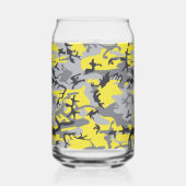 Gelb und Grau Camouflage Ihr Name personalisieren Dosenglas (Rückseite)