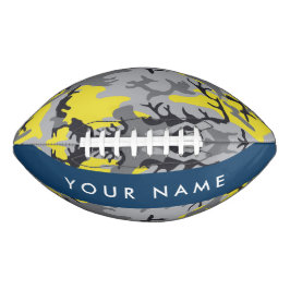 Gelb und Grau Camouflage Ihr Name personalisieren Football