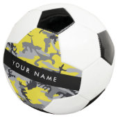 Gelb und Grau Camouflage Ihr Name personalisieren Fußball (Dreiviertel)