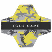 Gelb und Grau Camouflage Ihr Name personalisieren Fußball (Flach)