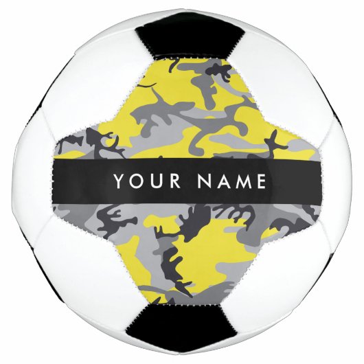 Gelb und Grau Camouflage Ihr Name personalisieren Fußball (Vorderseite)