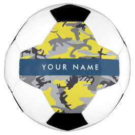 Gelb und Grau Camouflage Ihr Name personalisieren Fußball