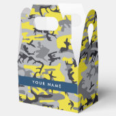 Gelb und Grau Camouflage Ihr Name personalisieren Geschenkschachtel (Geöffnet)