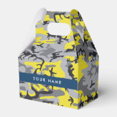 Gelb und Grau Camouflage Ihr Name personalisieren Geschenkschachtel (Vorderseite)