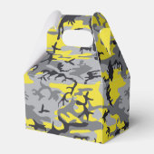 Gelb und Grau Camouflage Ihr Name personalisieren Geschenkschachtel (Rückseite)