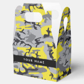 Gelb und Grau Camouflage Ihr Name personalisieren Geschenkschachtel (Geöffnet)