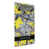 Gelb und Grau Camouflage Ihr Name personalisieren Mini Klemmbrett (Schrägansicht)
