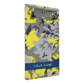 Gelb und Grau Camouflage Ihr Name personalisieren Mini Klemmbrett (Schrägansicht)