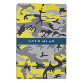 Gelb und Grau Camouflage Ihr Name personalisieren Mini Klemmbrett (Rückseite)
