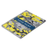 Gelb und Grau Camouflage Ihr Name personalisieren Notizblock (Linke Seite)