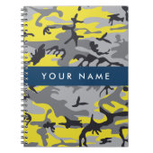 Gelb und Grau Camouflage Ihr Name personalisieren Notizblock (Vorderseite)