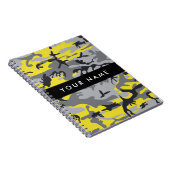 Gelb und Grau Camouflage Ihr Name personalisieren Notizblock (Rechte Seite)