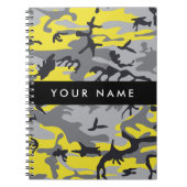 Gelb und Grau Camouflage Ihr Name personalisieren Notizblock (Vorderseite)