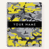Gelb und Grau Camouflage Ihr Name personalisieren Notizblock (Vorderseite)