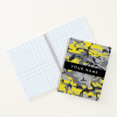 Gelb und Grau Camouflage Ihr Name personalisieren Notizblock (Innenseite)