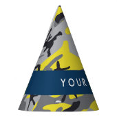 Gelb und Grau Camouflage Ihr Name personalisieren Partyhütchen (Links)