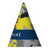 Gelb und Grau Camouflage Ihr Name personalisieren Partyhütchen (Rechts)