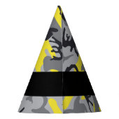Gelb und Grau Camouflage Ihr Name personalisieren Partyhütchen (Rückseite)