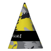 Gelb und Grau Camouflage Ihr Name personalisieren Partyhütchen (Rechts)