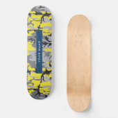 Gelb und Grau Camouflage Ihr Name personalisieren Skateboard (Vorderseite)