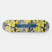 Gelb und Grau Camouflage Ihr Name personalisieren Skateboard (Horizontal)
