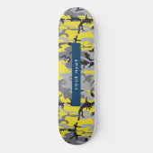 Gelb und Grau Camouflage Ihr Name personalisieren Skateboard (Vorderseite)