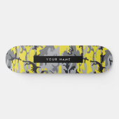 Gelb und Grau Camouflage Ihr Name personalisieren Skateboard (Horizontal)