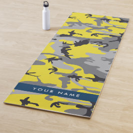 Gelb und Grau Camouflage Ihr Name personalisieren Yogamatte