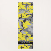 Gelb und Grau Camouflage Ihr Name personalisieren Yogamatte (Rückseite)