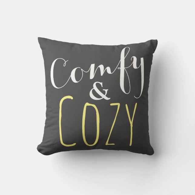 Gelb und Grau - Cozy Kissen (Vorderseite)