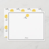 Gelb und Grau Daisy Mitteilungskarte (Vorne/Hinten)