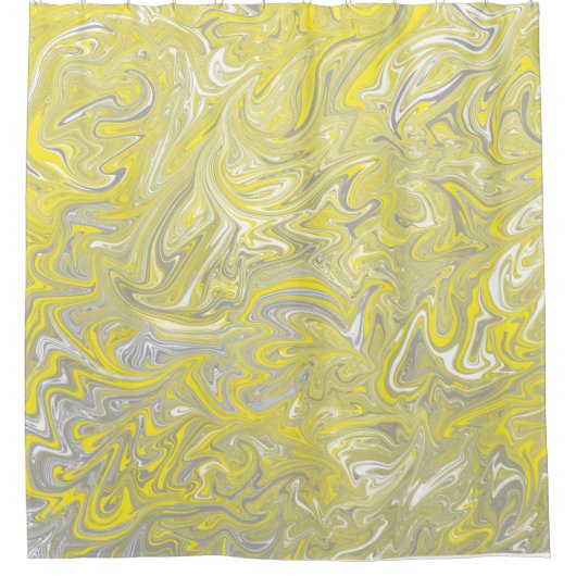 Gelb und Grau Duschvorhang (Vorderseite)