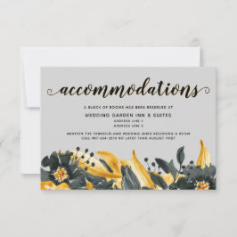 Gelb und grau florale Modernes Elegantes Wedding H RSVP Karte