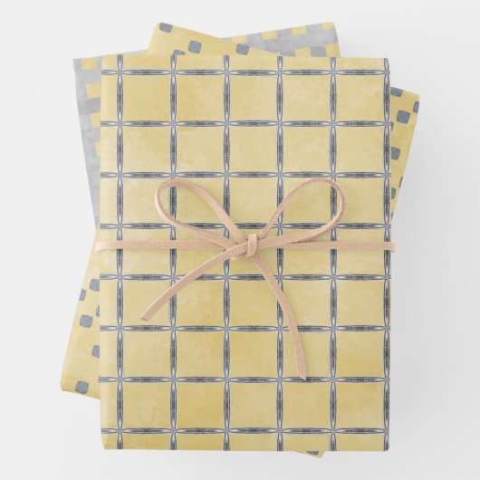 Gelb und grau geometrisch geschenkpapier set (Beispiel)