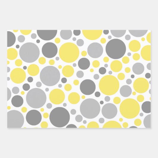 Gelb und Grau Geschenkpapier Set (Vorderseite)