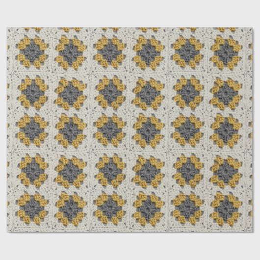 Gelb und grau, Grannviertel Geschenkpapier (Flach)