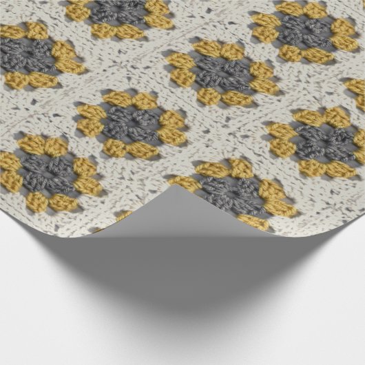 Gelb und grau, Grannviertel Geschenkpapier (Ecke)