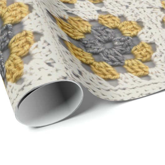 Gelb und grau, Grannviertel Geschenkpapier (Rolleneckpunkt)