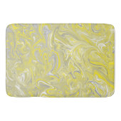 Gelb und grau-grauer Duschvorhang Badematte (Vorderseite)